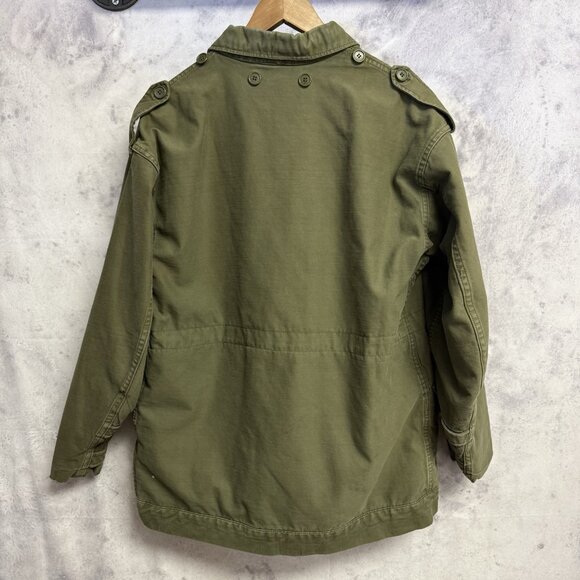 Vintage Military Slant Pocket Jacket Mens Large Green Seyntex 1975 - Picture 2 of 14